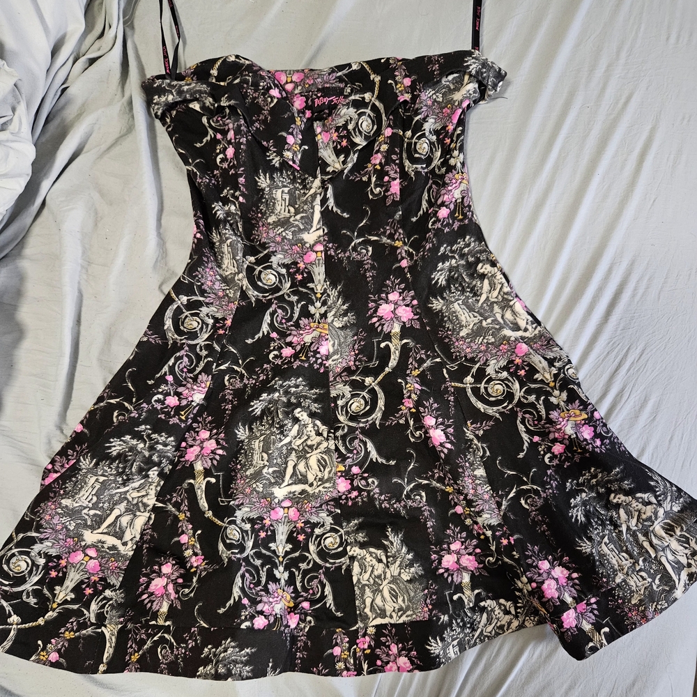 Floral Black and Pink Dress